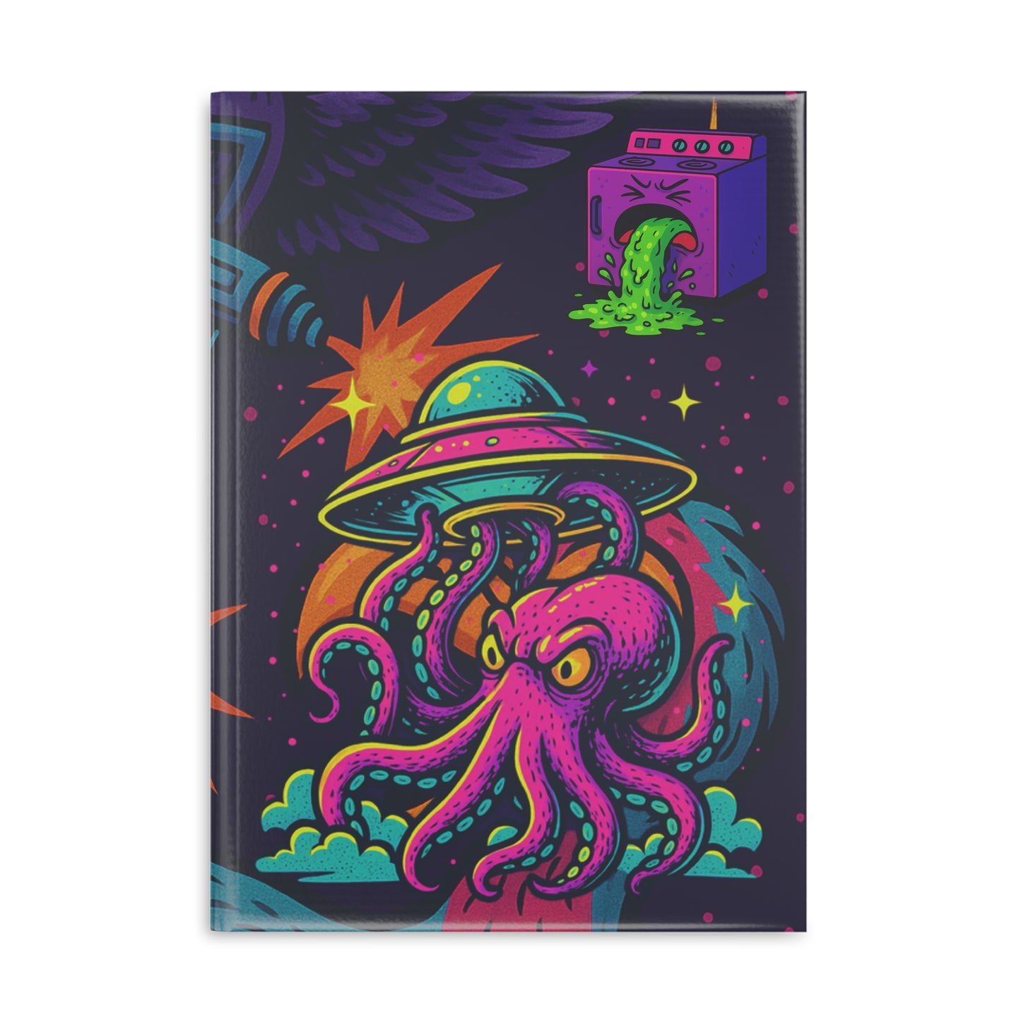 Cosmic Creature Hardcover Notebook | Quirky Alien & Octopus Design | Perfect for Creatives