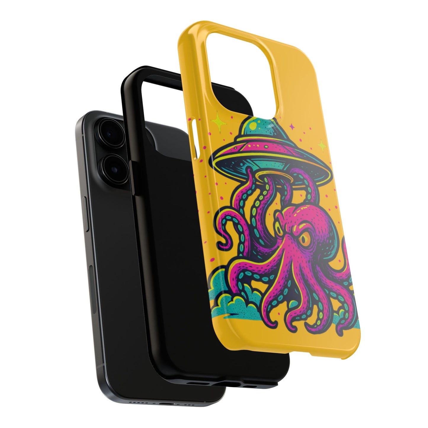 kraken Phone Case | Unique Yellow Design for Alien Lovers