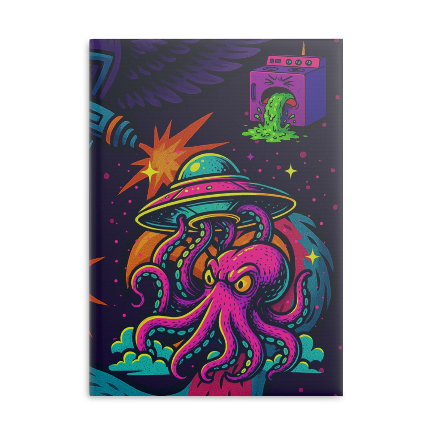 Cosmic Creature Hardcover Notebook | Quirky Alien & Octopus Design | Perfect for Creatives