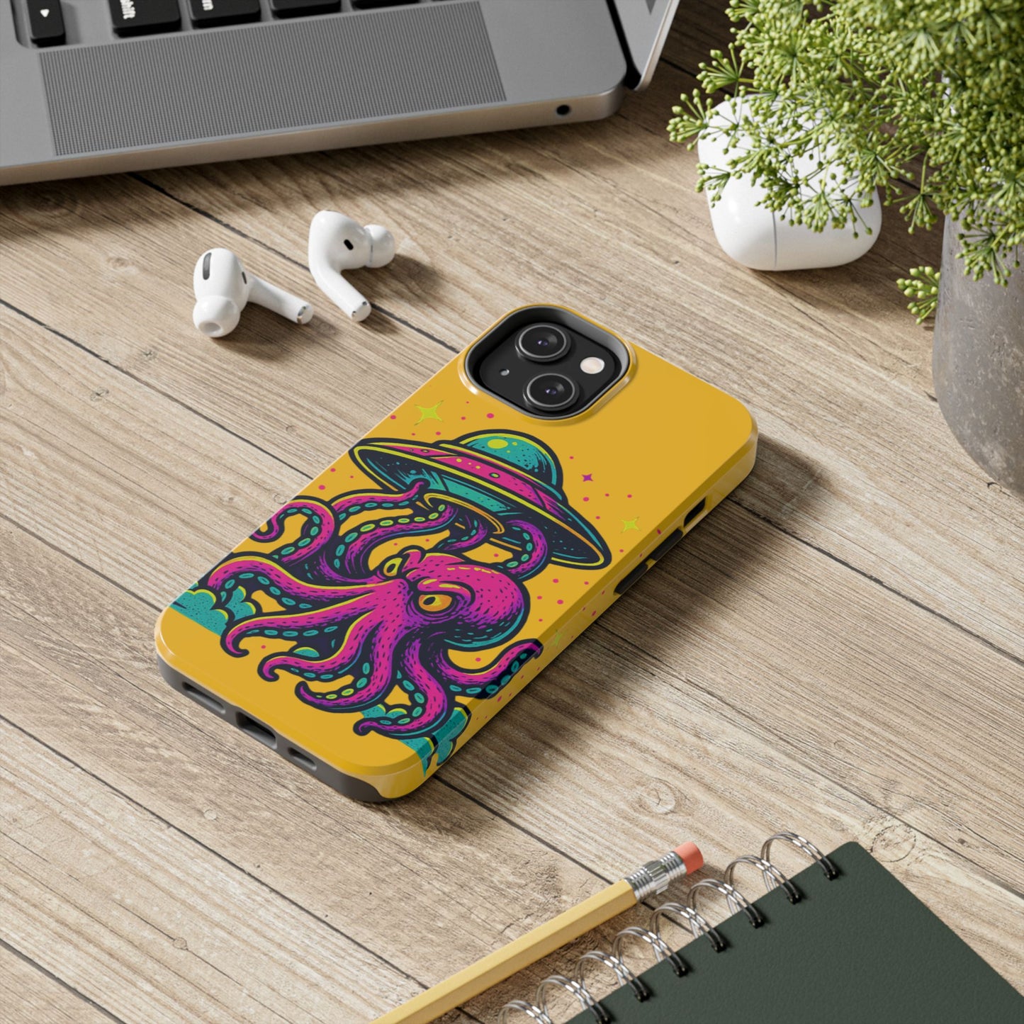 kraken Phone Case | Unique Yellow Design for Alien Lovers