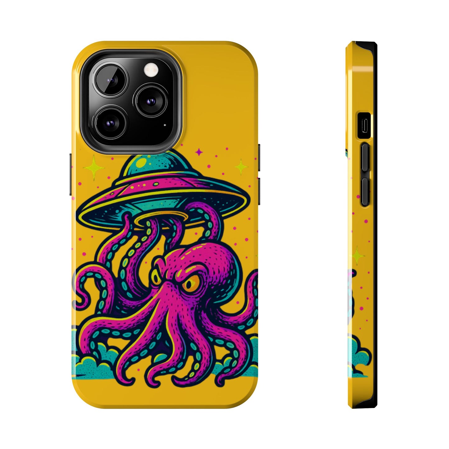kraken Phone Case | Unique Yellow Design for Alien Lovers