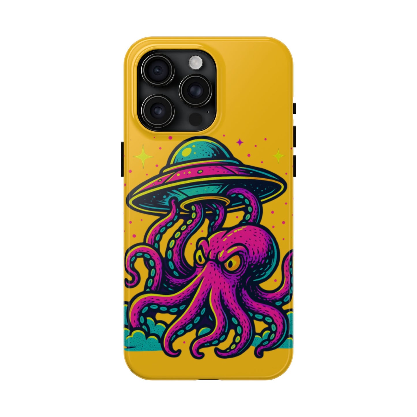 kraken Phone Case | Unique Yellow Design for Alien Lovers