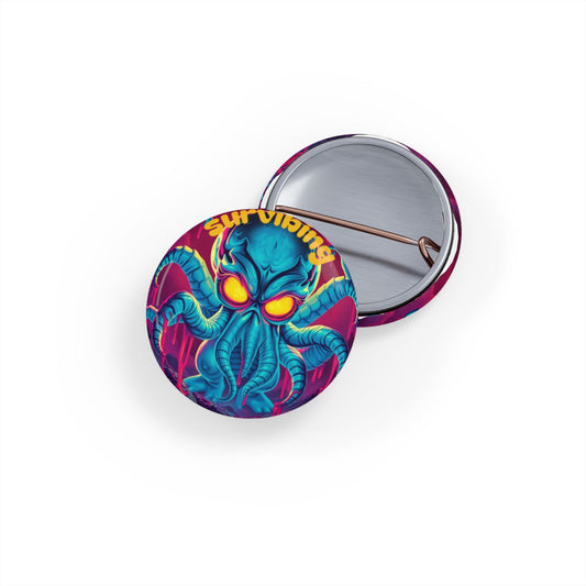 Cthulhu Retro Round Pin