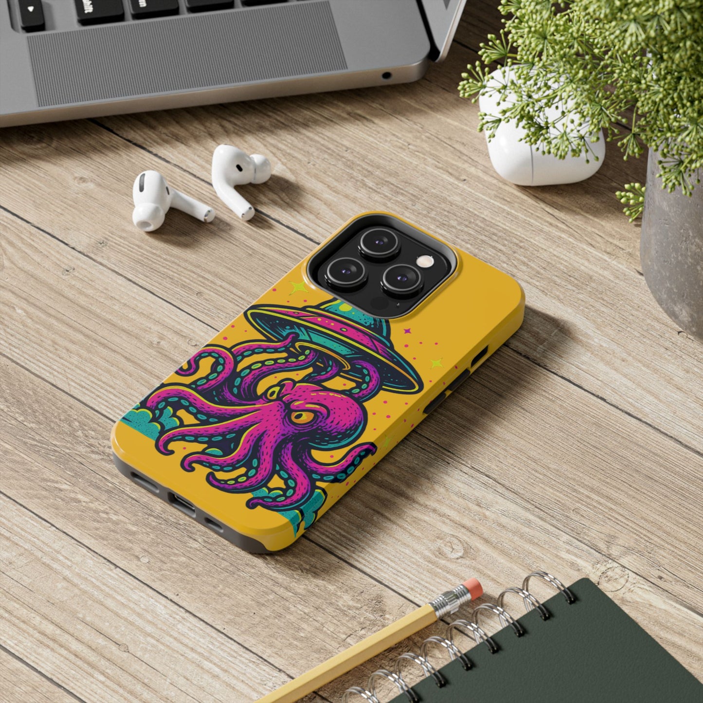 kraken Phone Case | Unique Yellow Design for Alien Lovers