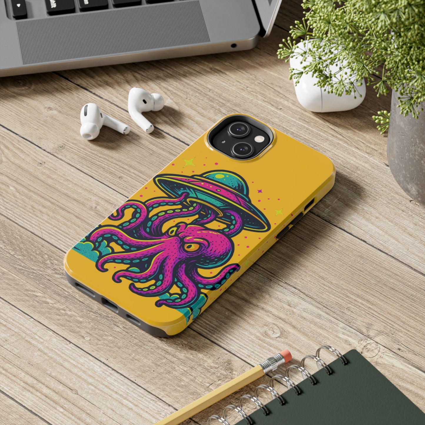kraken Phone Case | Unique Yellow Design for Alien Lovers