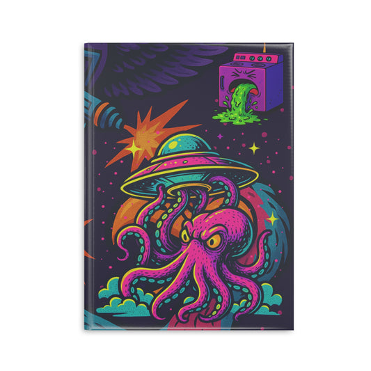 Cosmic Creature Hardcover Notebook | Quirky Alien & Octopus Design | Perfect for Creatives