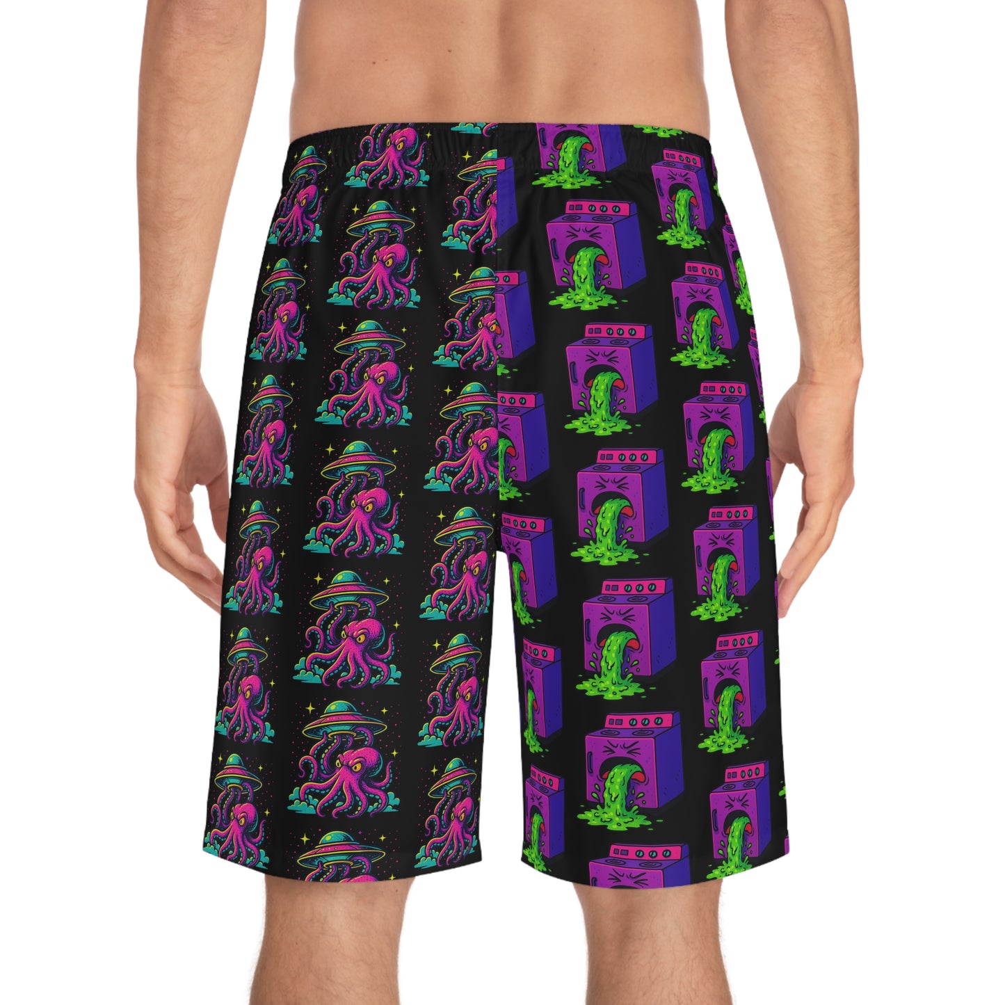 Colorful Octopus Men's Board Shorts - Funky Summer Swimwear