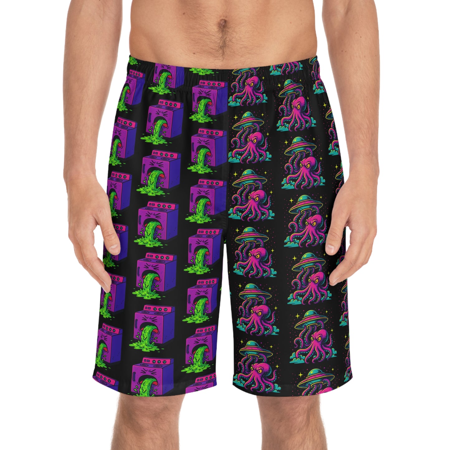 Colorful Octopus Men's Board Shorts - Funky Summer Swimwear